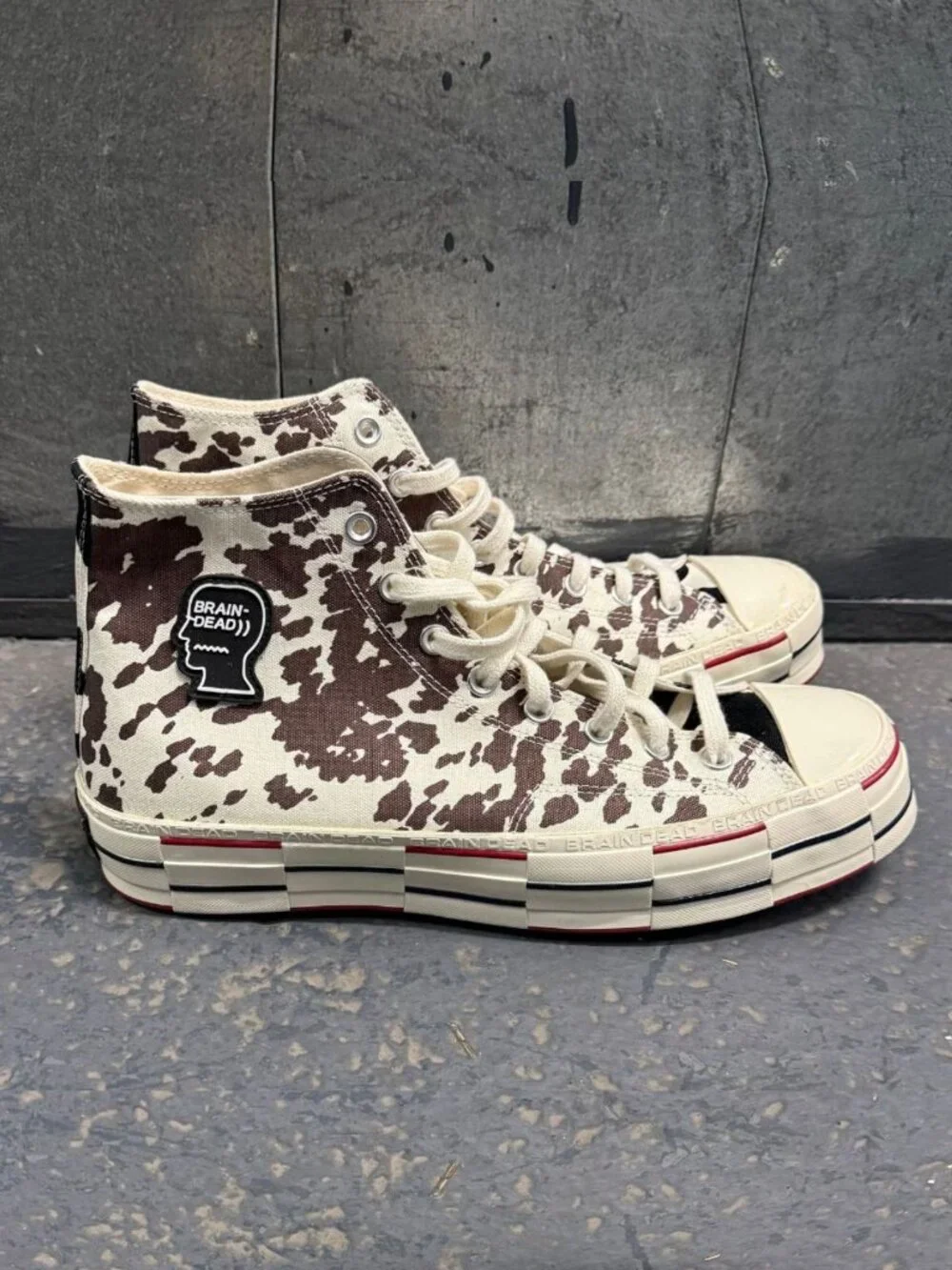 CONVERSE x BRAIN DEAD Chuck 70 Hi Cow Print High Top Sneakers Sz 11 169946C - Picture 4 of 11